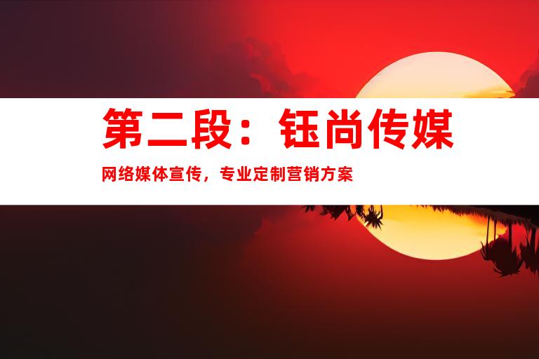 第二段：钰尚传媒网络媒体宣传，专业定制营销方案