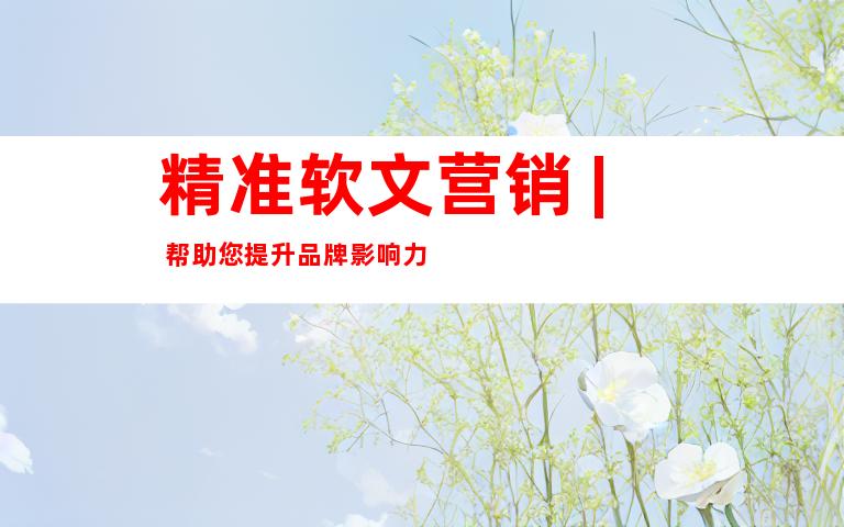 精准软文营销 | 帮助您提升品牌影响力