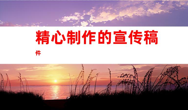 精心制作的宣传稿件