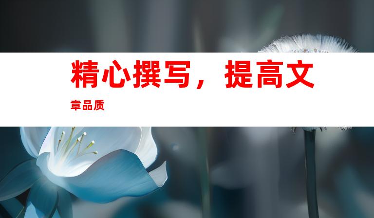 精心撰写，提高文章品质