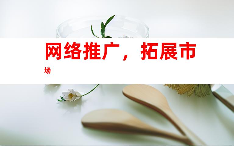 网络推广，拓展市场