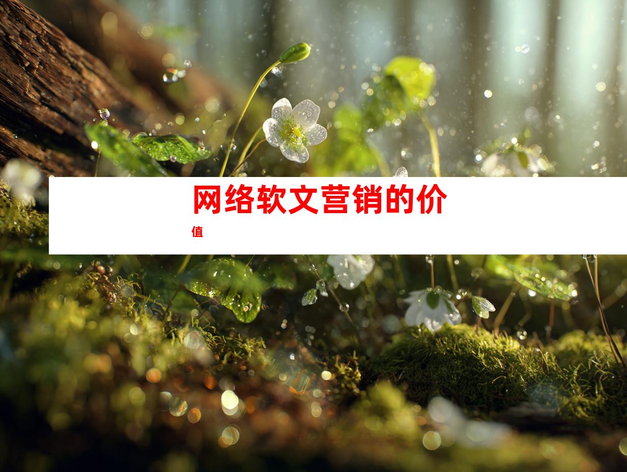 网络软文营销的价值