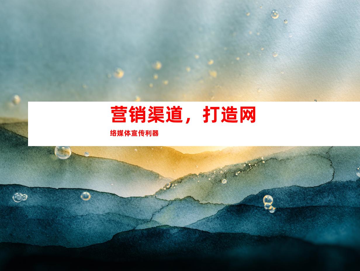 营销渠道，打造网络媒体宣传利器