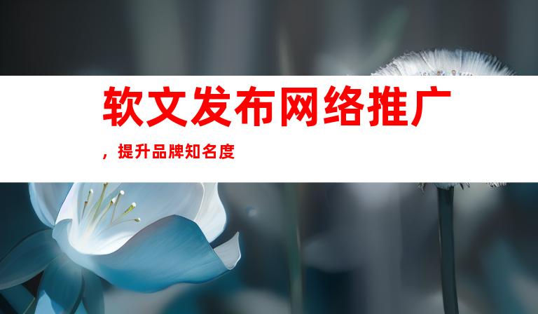 软文发布网络推广，提升品牌知名度