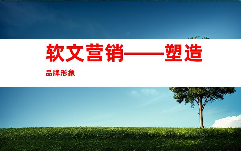 软文营销——塑造品牌形象