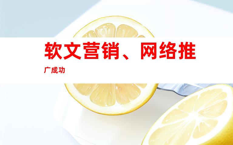 软文营销、网络推广成功