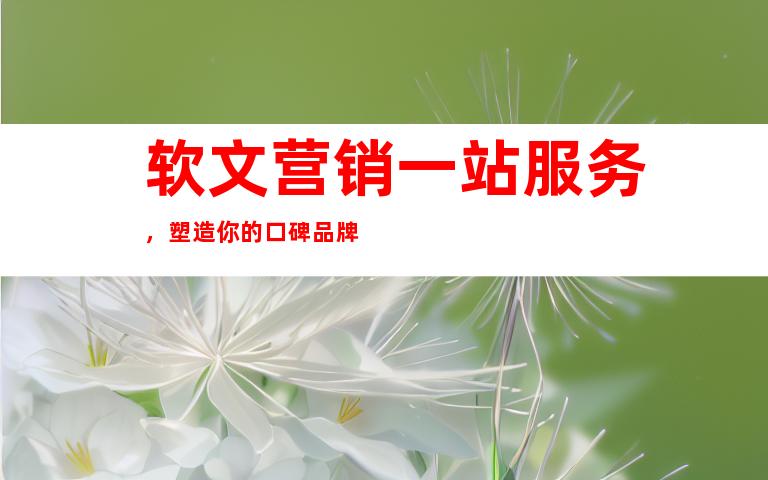 软文营销一站服务，塑造你的口碑品牌