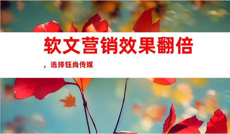 软文营销效果翻倍，选择钰尚传媒