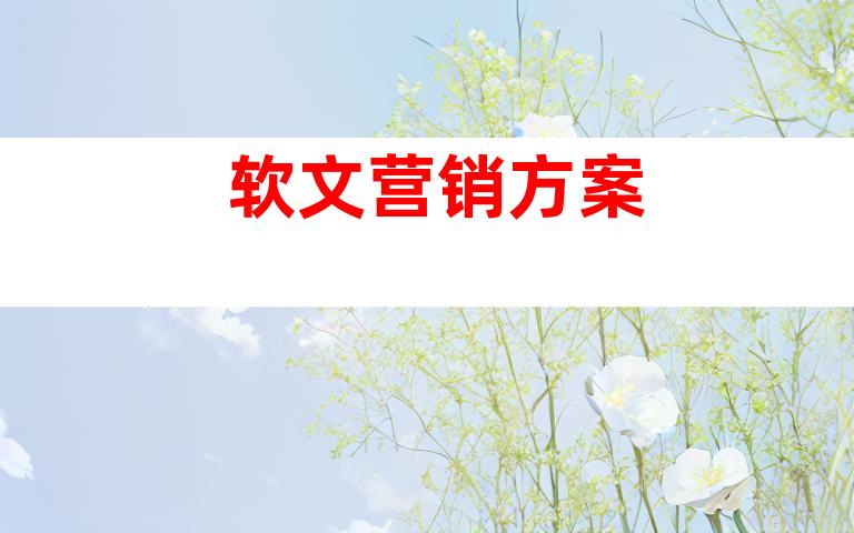 软文营销方案