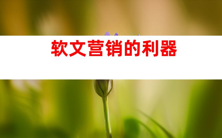 软文营销的利器