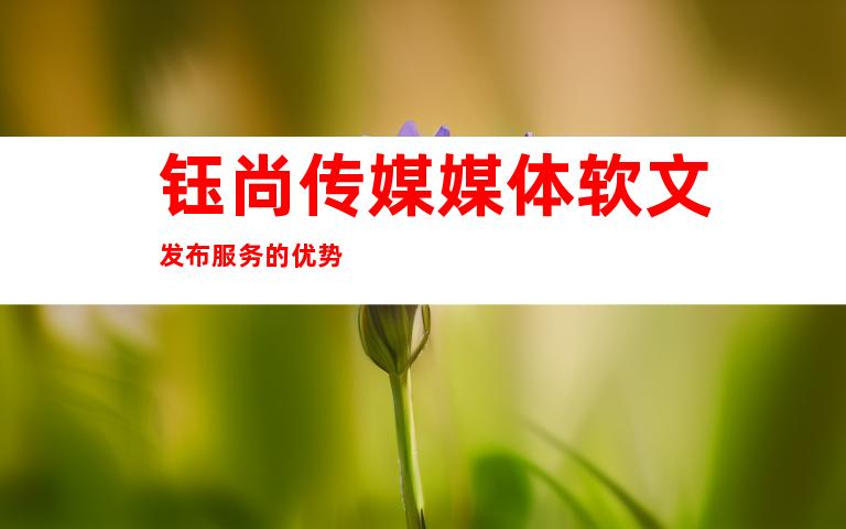 钰尚传媒媒体软文发布服务的优势