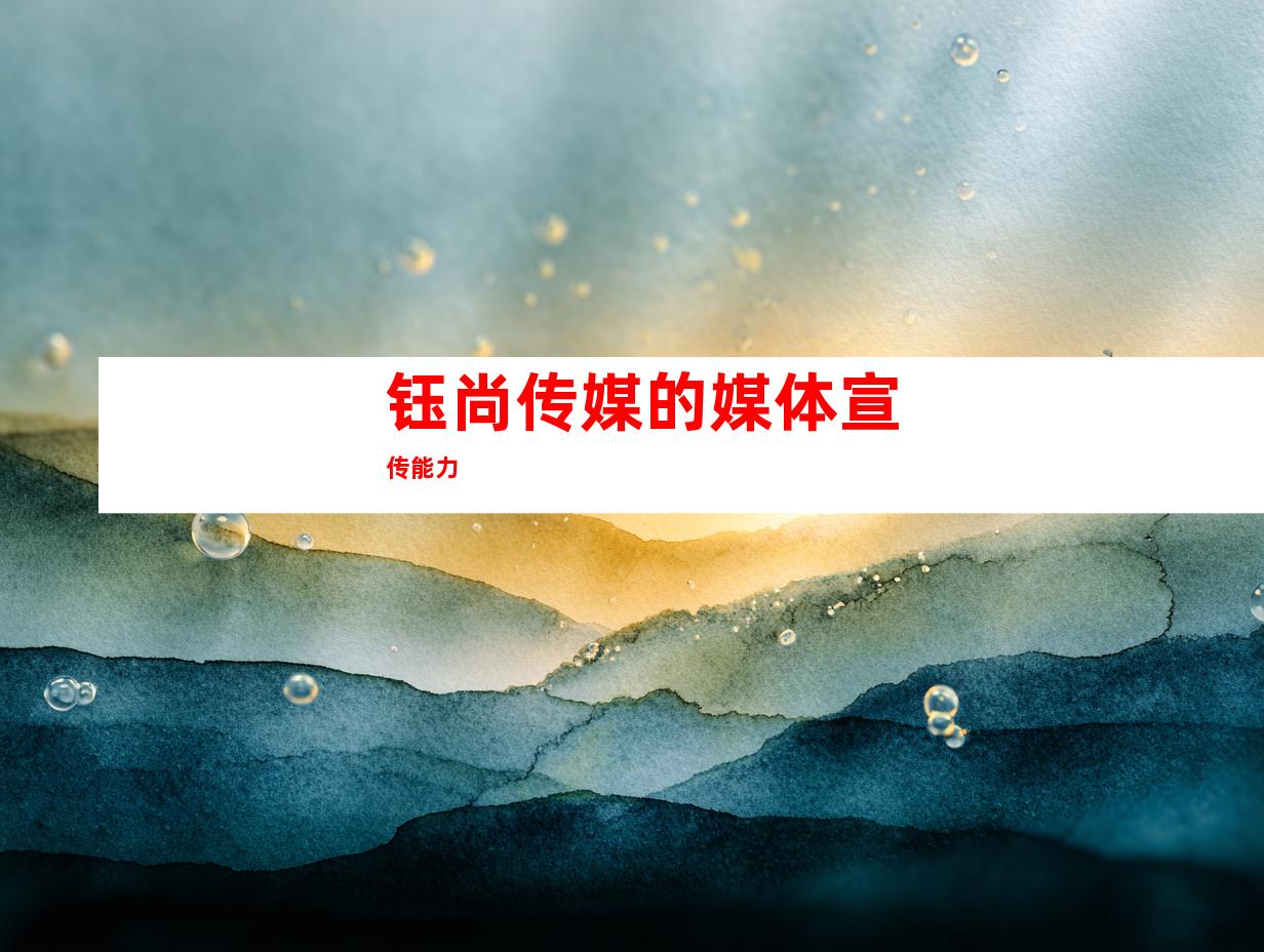 钰尚传媒的媒体宣传能力