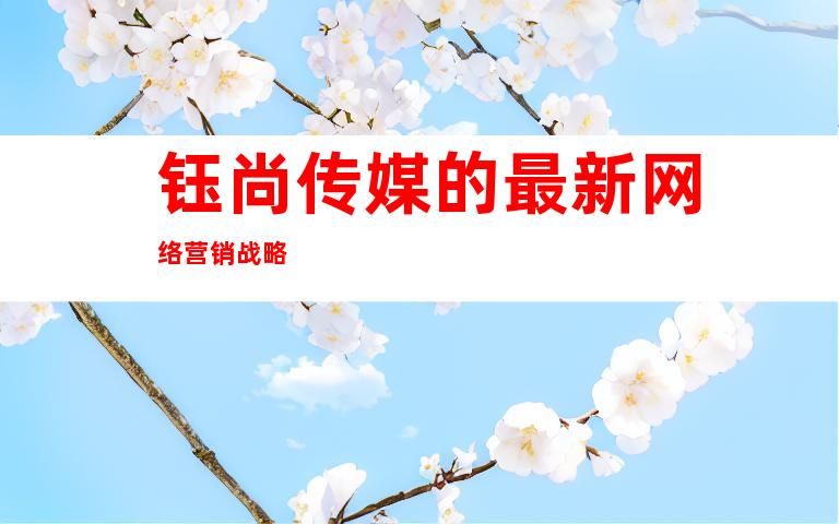 钰尚传媒的最新网络营销战略