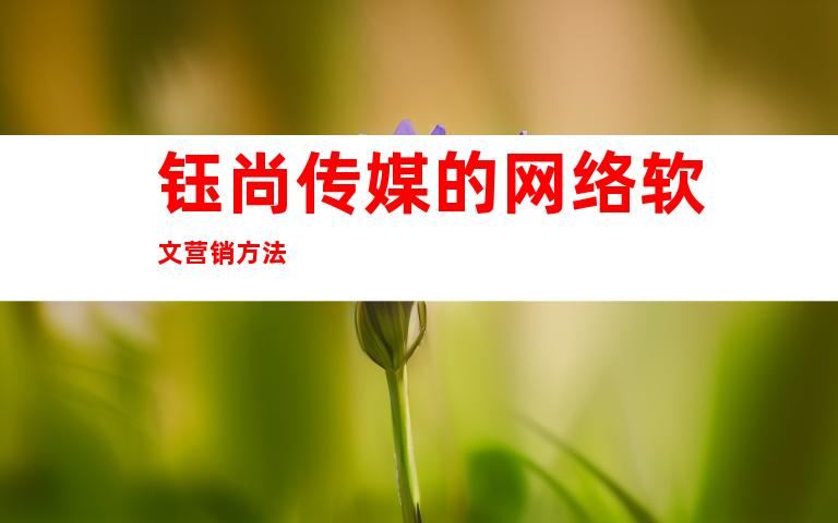 钰尚传媒的网络软文营销方法