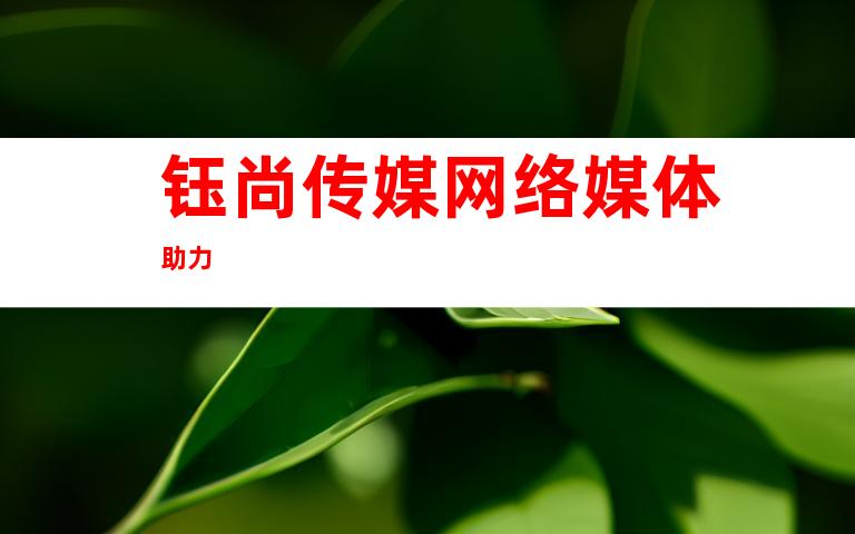 钰尚传媒网络媒体助力