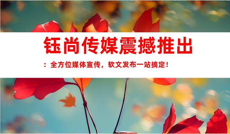 钰尚传媒震撼推出：全方位媒体宣传，软文发布一站搞定！