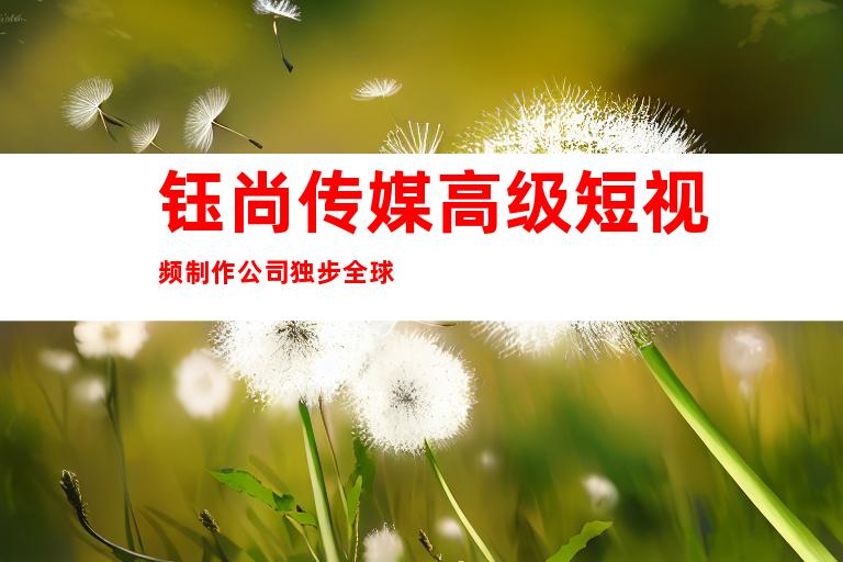 钰尚传媒高级短视频制作公司独步全球