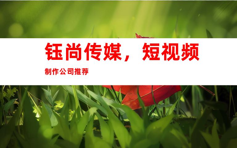 钰尚传媒，短视频制作公司推荐