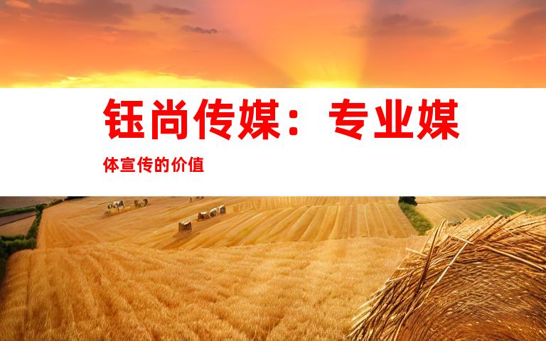 钰尚传媒：专业媒体宣传的价值