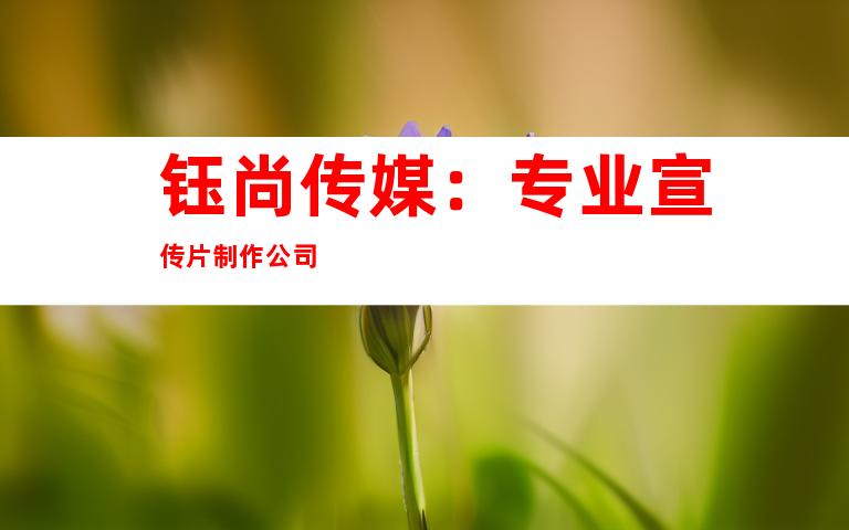钰尚传媒：专业宣传片制作公司