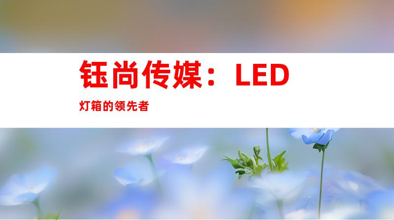 钰尚传媒：LED灯箱的领先者