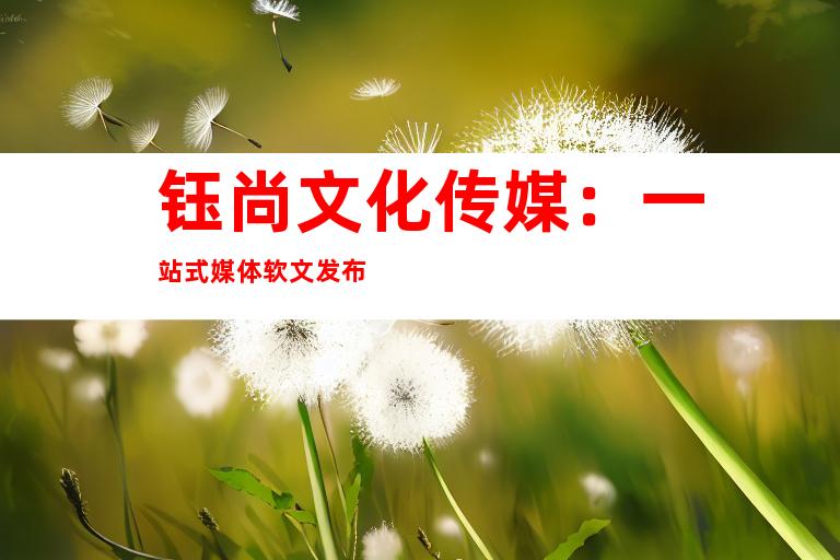 钰尚文化传媒：一站式媒体软文发布