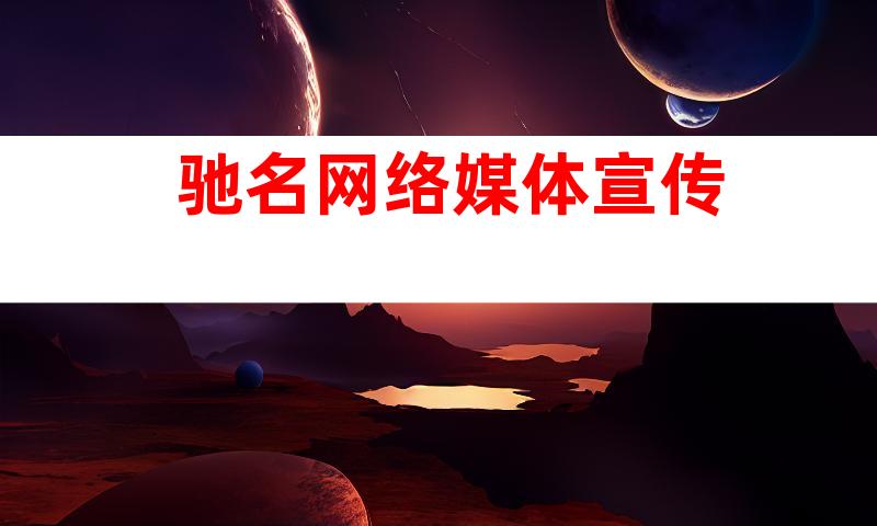 驰名网络媒体宣传