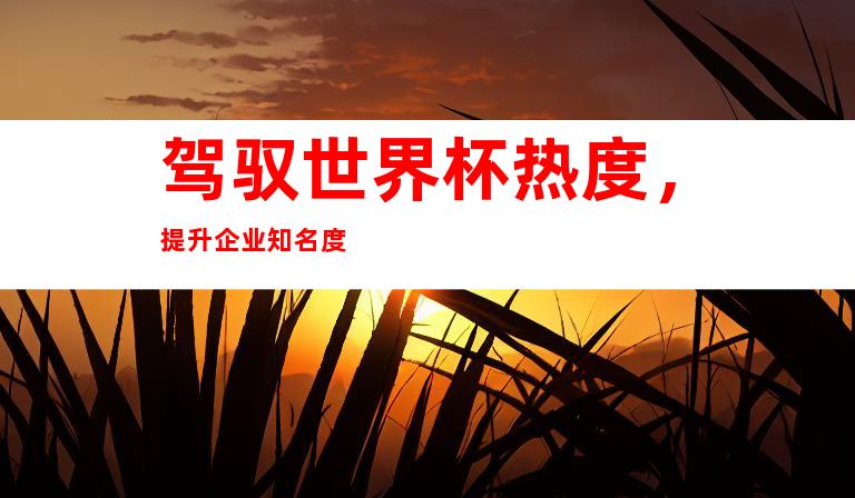 驾驭世界杯热度，提升企业知名度