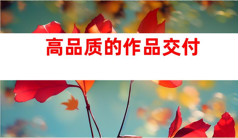 高品质的作品交付