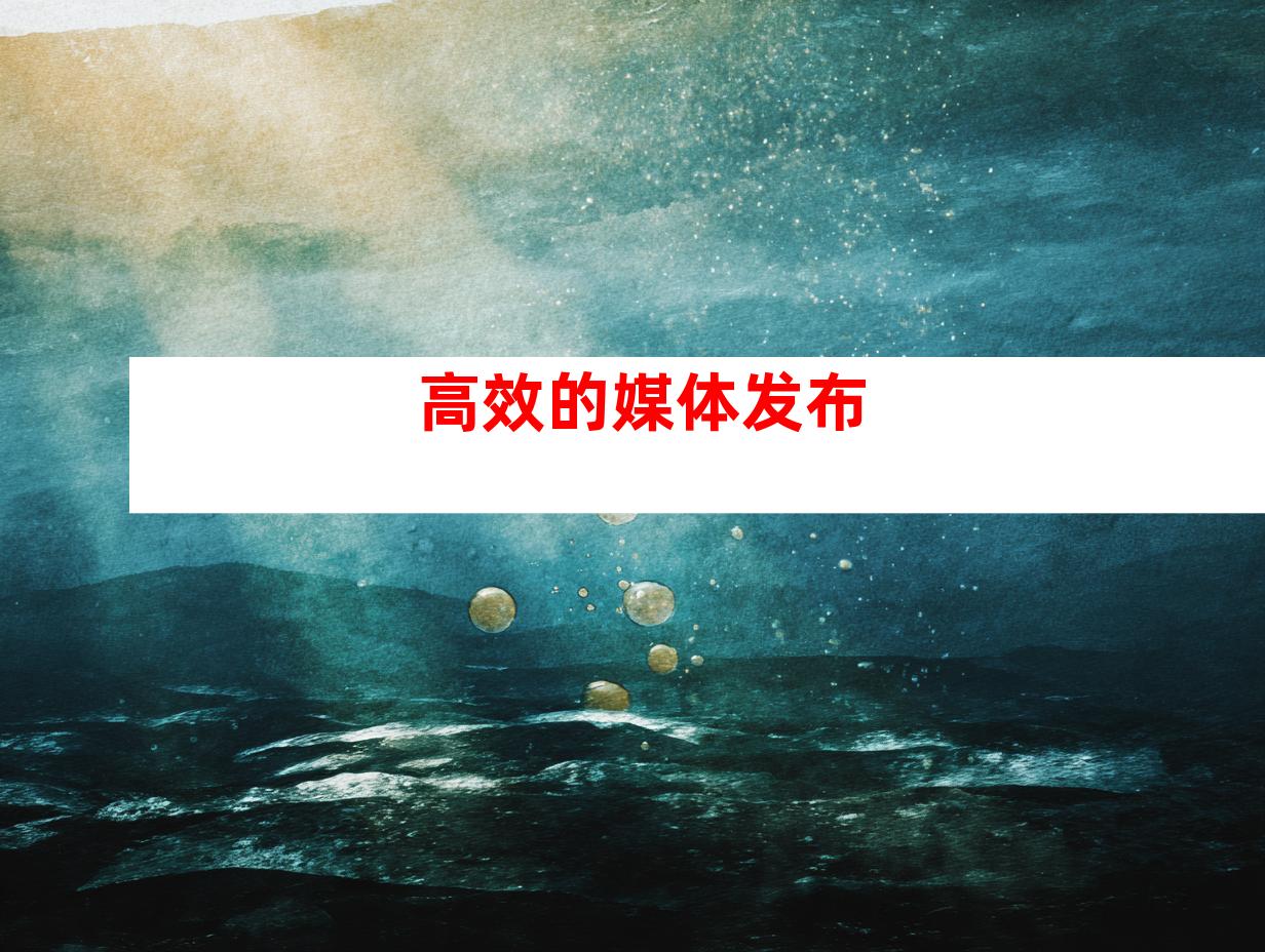 高效的媒体发布