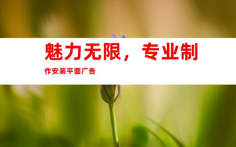 魅力无限，专业制作安装平面广告