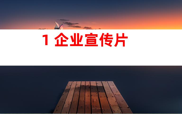 1. 企业宣传片