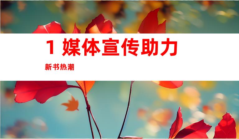 1. 媒体宣传助力新书热潮