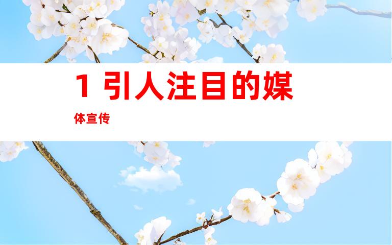 1. 引人注目的媒体宣传