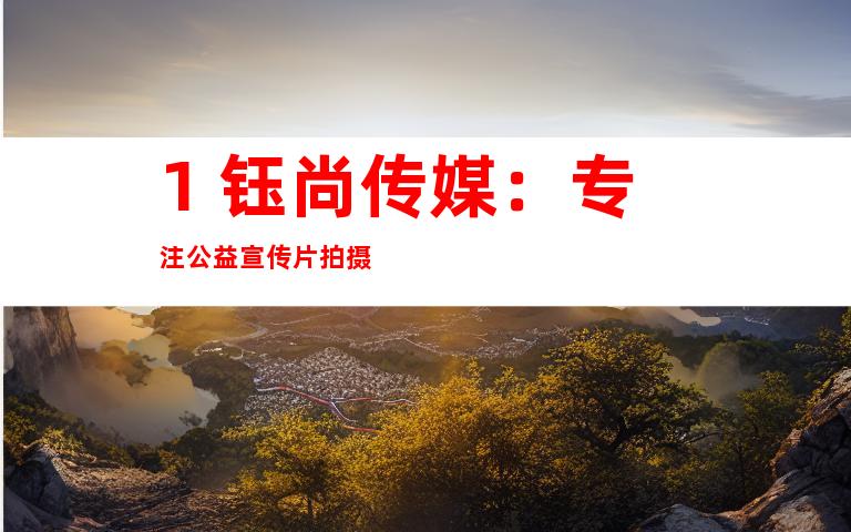 1. 钰尚传媒：专注公益宣传片拍摄