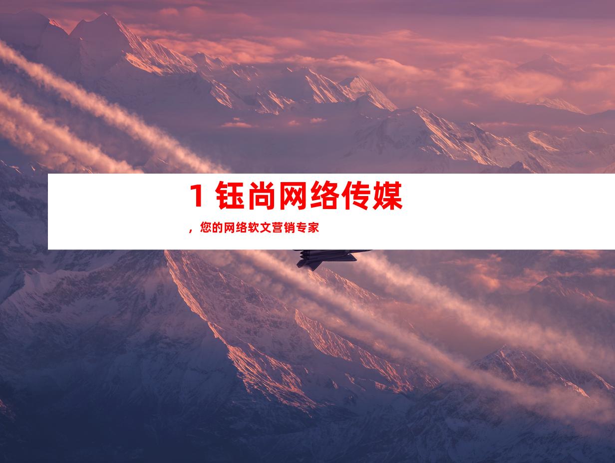 1. 钰尚网络传媒，您的网络软文营销专家