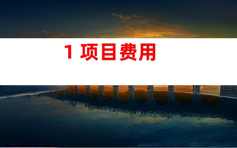 1. 项目费用