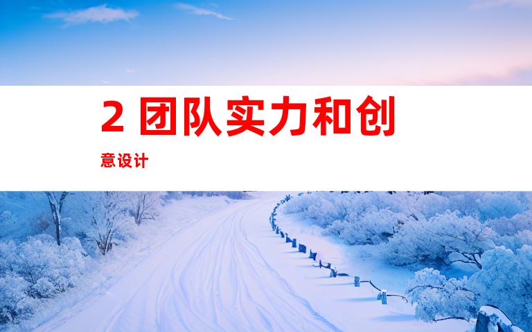 2. 团队实力和创意设计