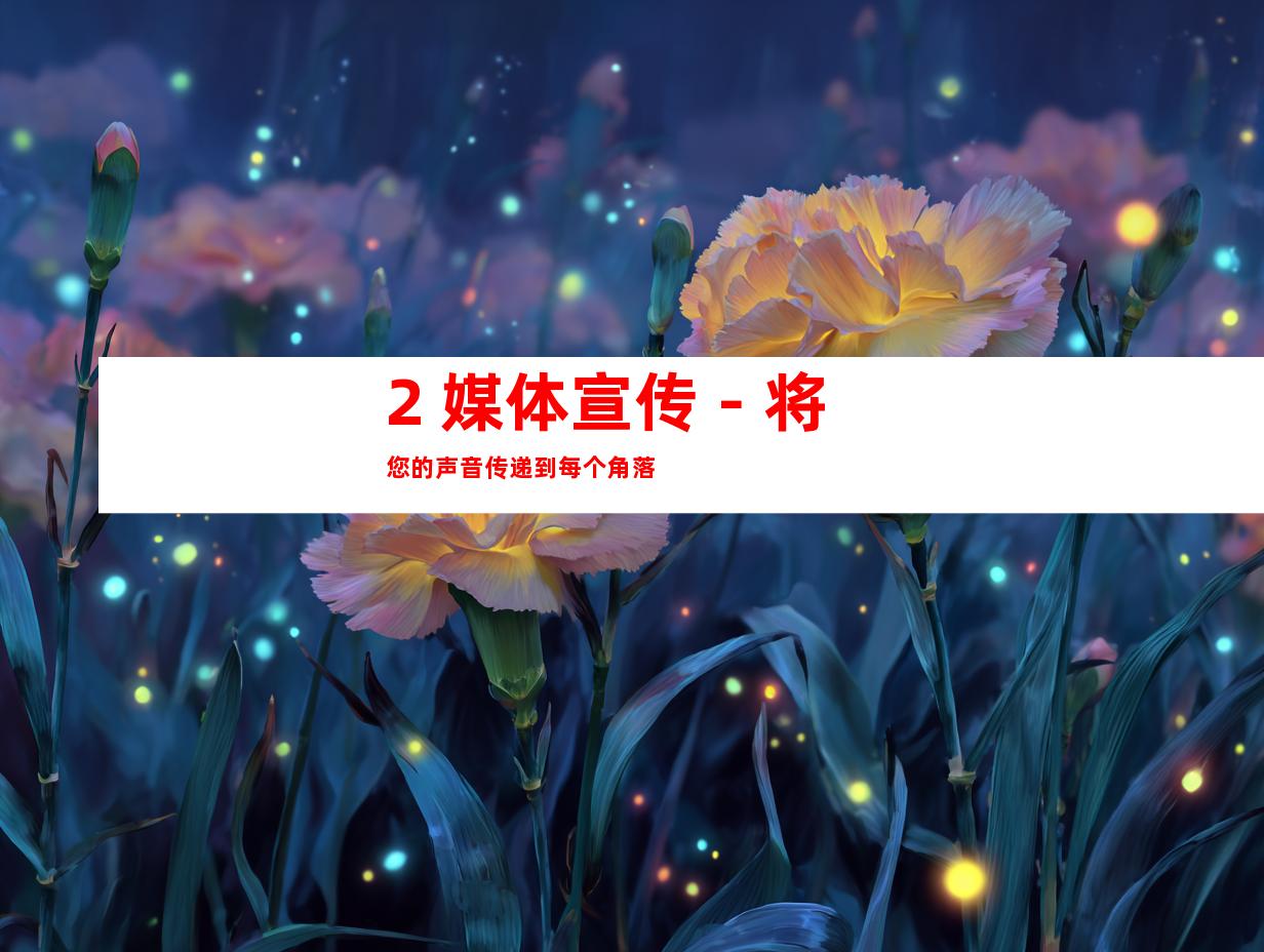 2. 媒体宣传－将您的声音传递到每个角落