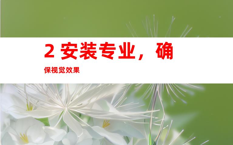 2. 安装专业，确保视觉效果