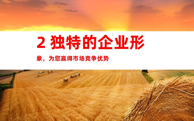 2. 独特的企业形象,为您赢得市场竞争优势