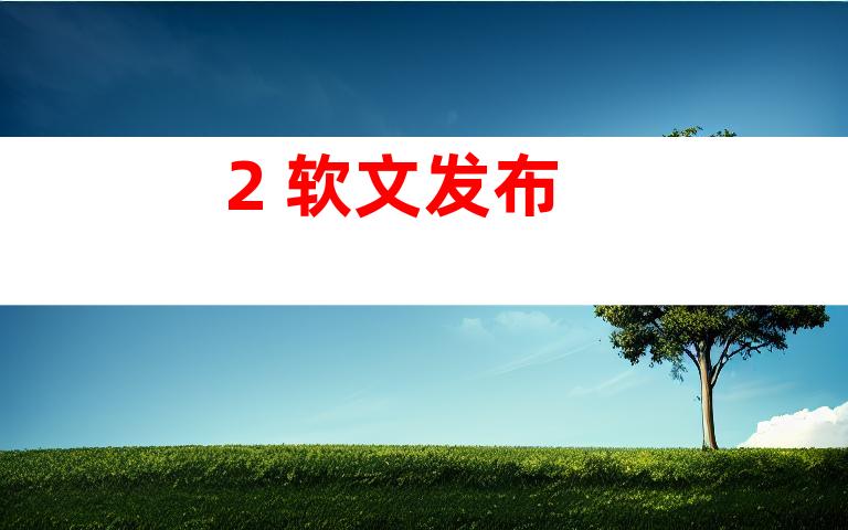 2. 软文发布