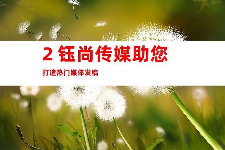 2. 钰尚传媒助您打造热门媒体发稿