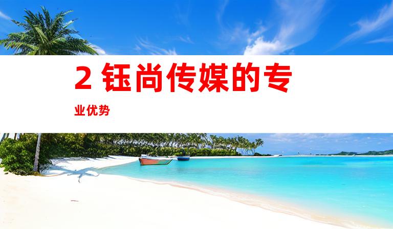 2. 钰尚传媒的专业优势