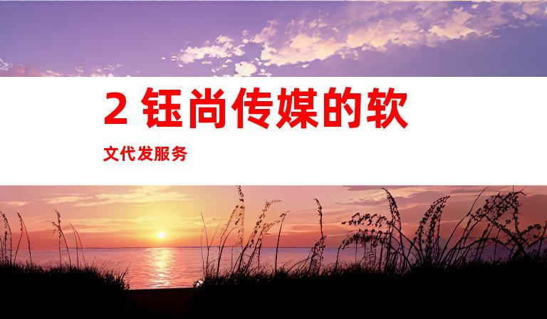 2. 钰尚传媒的软文代发服务