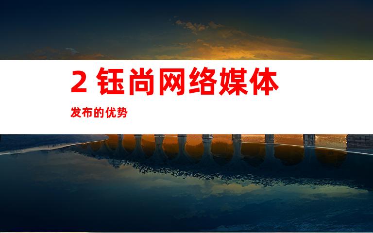 2. 钰尚网络媒体发布的优势
