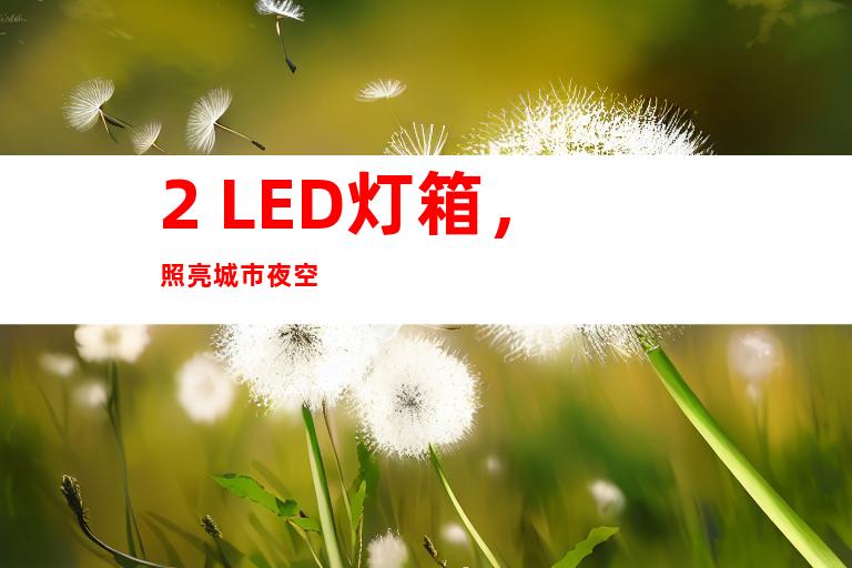 2. LED灯箱,照亮城市夜空