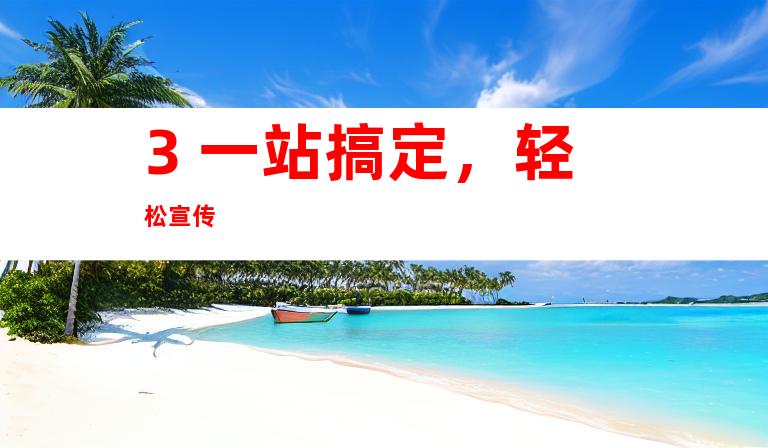 3. 一站搞定，轻松宣传