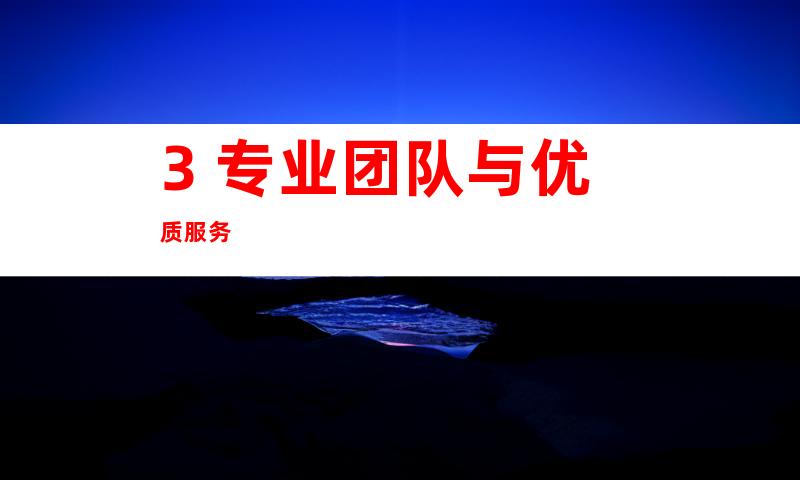 3. 专业团队与优质服务