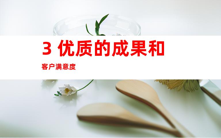 3. 优质的成果和客户满意度